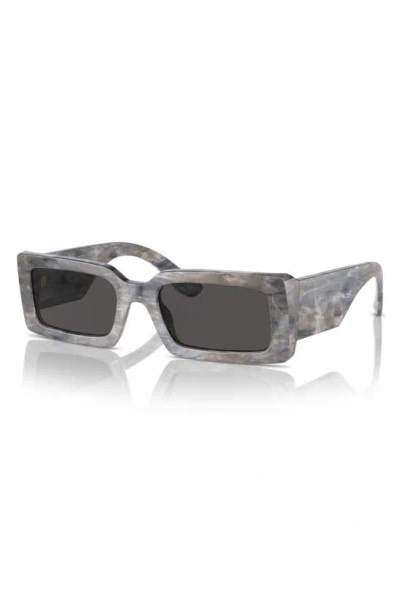 Shop Dolce & Gabbana 53mm Rectangular Sunglasses In Lite Grey