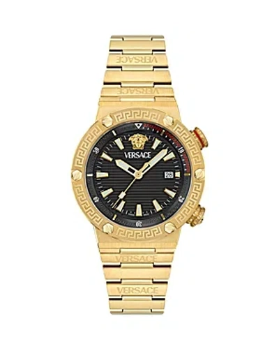 Shop Versace Greca Logo Diver Watch, 43mm In Gold