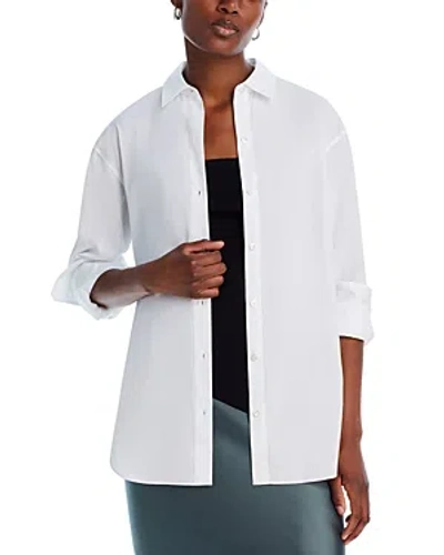 Theory Boyfriend High Low Shirt In White