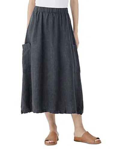 Shop Eileen Fisher Linen Delave Cargo Skirt In Graphite