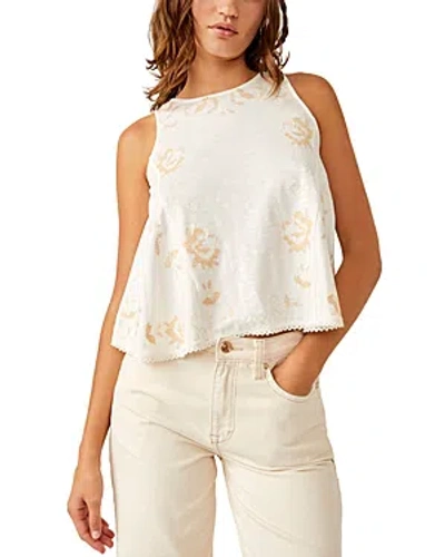 Shop Free People Fun And Flirty Embroidered Top In Ivory Combo