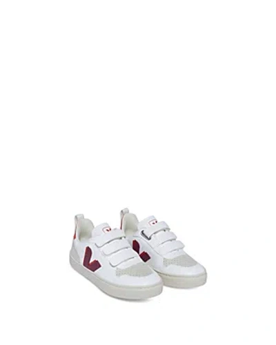 Shop Veja Unisex V-10 Low Top Sneakers - Toddler, Little Kid In White Marsala Orange