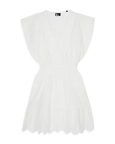 Shop The Kooples Embroidered Mini Dress In White