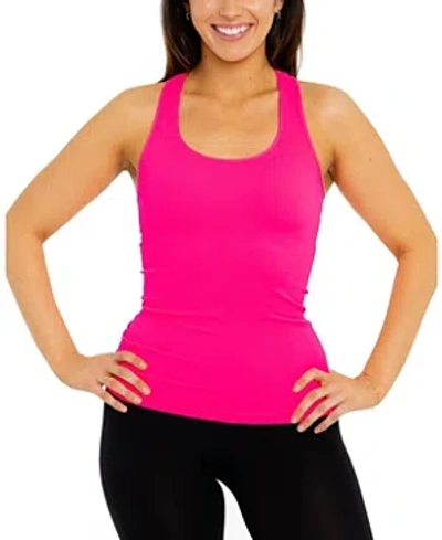 Shop Malibu Sugar Girls' Teen Ribbed Racer Back Tank Top (12-16) - Big Kid In Neon Fuchsia