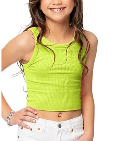 Malibu Sugar One Size Girls Chevron Sleeveless Top - Big Kid 8-14 In Neon Lime