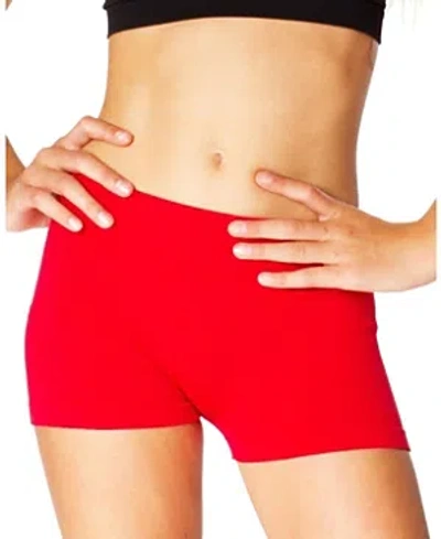 Shop Malibu Sugar Girls' Solid Boy Shorts (7-14) - Big Kid In Red