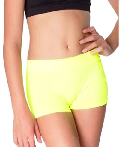 Shop Malibu Sugar Girls' Solid Boy Shorts (7-14) - Big Kid In Neon Yellow