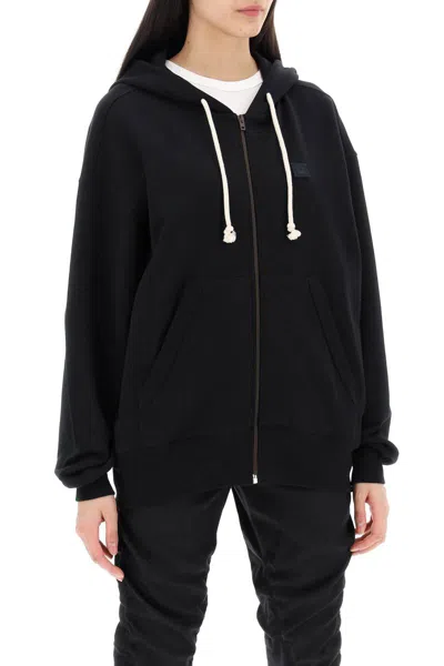 Shop Acne Studios Hooded Sweatshirt With Zipper In Black