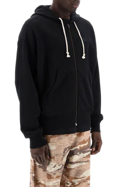 Shop Acne Studios Hooded Sweatshirt With Zipper In Black