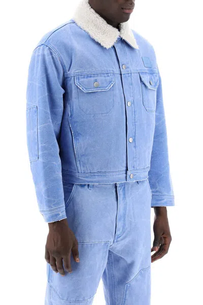 Shop Acne Studios Padded Canvas Jacket For Men In Blue