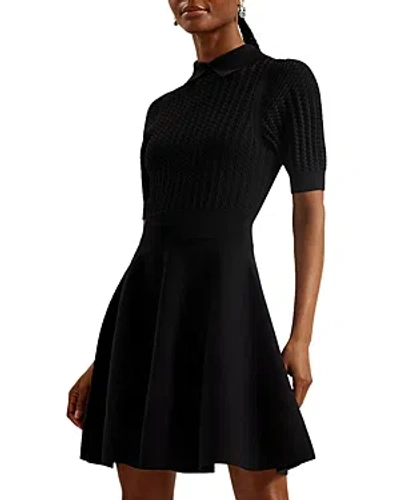 Shop Ted Baker Knitted Skater Dress In Black