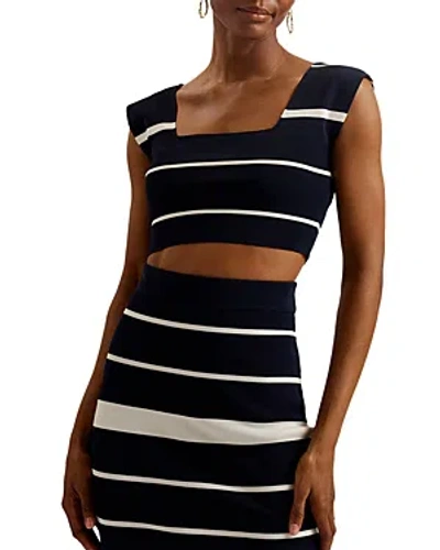 Shop Ted Baker Cropped Knit Tank Top In Navy