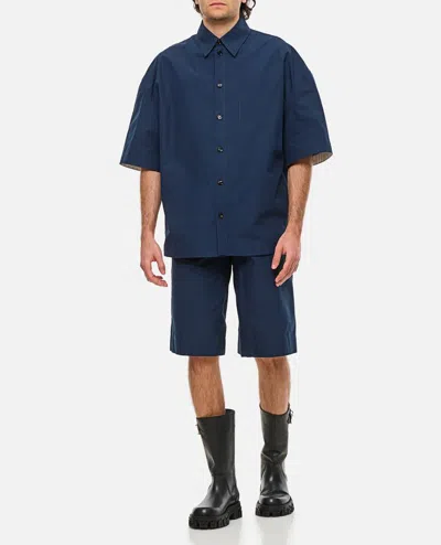 Bottega Veneta Bermuda Cotton Shorts In Blue