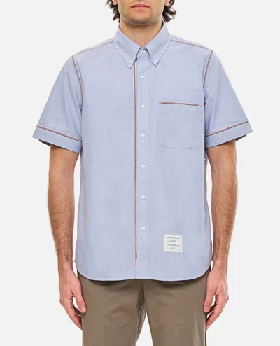 Shop Thom Browne Cotton Button Down Shirt In Sky Blue