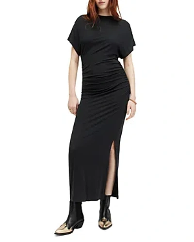 Shop Allsaints Natalie Short Sleeve Dress In Black
