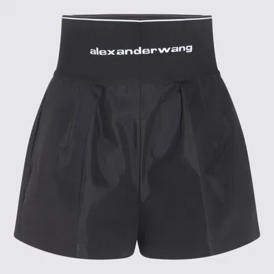 Shop Alexander Wang Black And White Cotton Blend Shorts