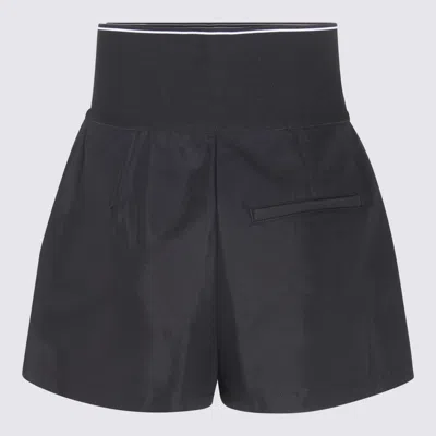 Shop Alexander Wang Black And White Cotton Blend Shorts