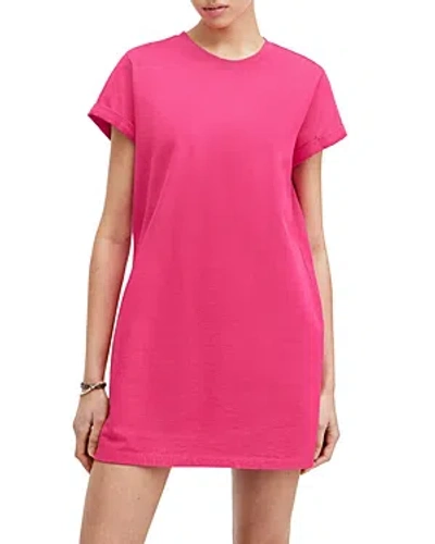 Shop Allsaints Organic Cotton Anna Mini Dress In Neon Pink