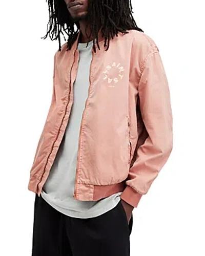 Shop Allsaints Tierra Faded Bomber Jacket In Bramble Pink