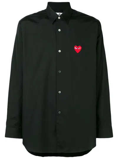 Shop Comme Des Garçons Play Shirt With Application In Black