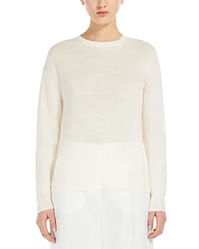 Shop Weekend Max Mara Atzeco Linen Sweater In Ivory