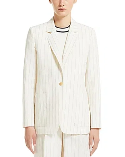 Shop Max Mara Micron Single Breasted Jacket In White Black