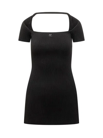 Shop Courrèges Courreges Hyperbole Mini Dress In Black
