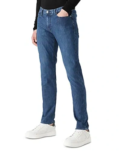 Shop Emporio Armani Armani Slim Fit Ankle Length Jeans In Blue Denim