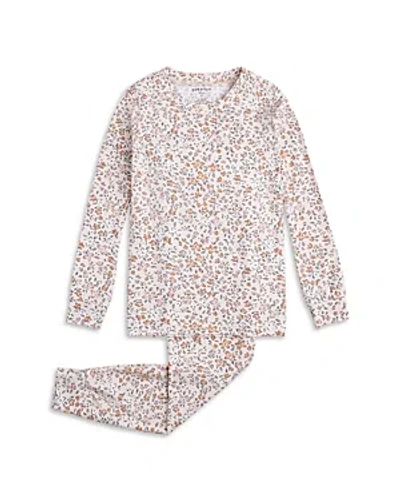 Shop Petit Lem Girls' Floral Knit Pajama Set - Little Kid In Lt Pink