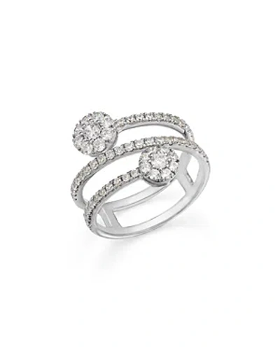 Shop Bloomingdale's Diamond Flower Wrap Ring In 14k White Gold, 1.0 Ct. T.w.