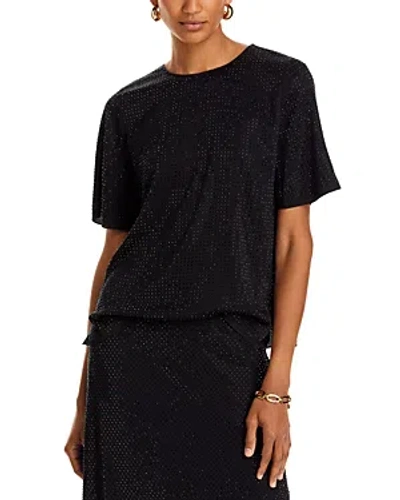 Shop Kobi Halperin Nadia Studded Short Sleeve Top In Black