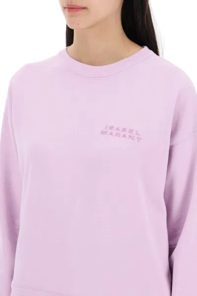 Shop Isabel Marant Shad Sweatshirt With Logo Embroidery In Pink