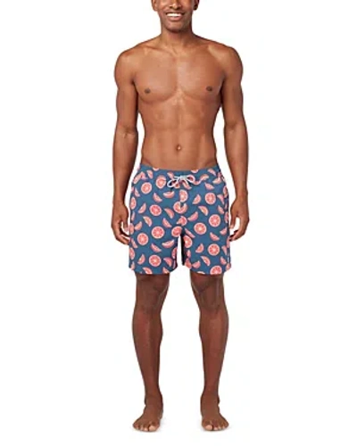 Shop Tom & Teddy 6 Citrus Swim Shorts In Blue & Rouge
