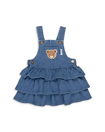 Shop Huxbaby Girls' Cotton Blend Huxbear Knit Denim Tiered Jumper - Baby, Little Kid In Denim Blue