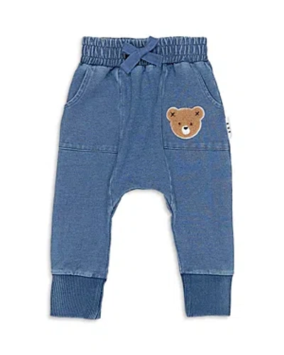 Shop Huxbaby Unisex Huxbear Cotton Blend Knit Denim Drop Crotch Pants - Baby, Little Kid In Denim Blue