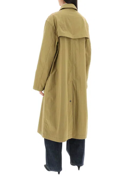 Shop Lemaire Asymmetric Buttoned Trench Coat In Brown