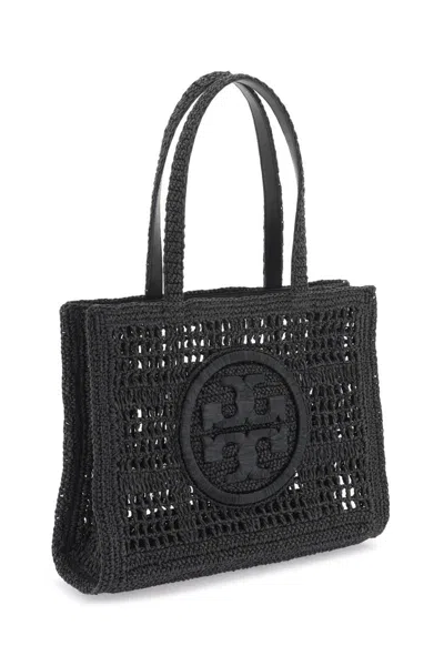 Shop Tory Burch Ella Crochet Raffia Tote Bag In In Black