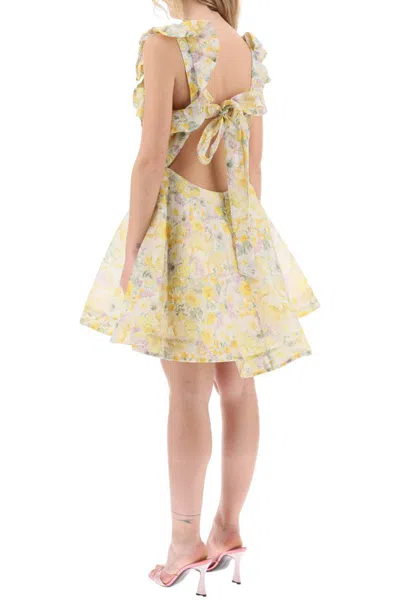 Shop Zimmermann "mini Harmony Floral Organza Dress" In Multicolor