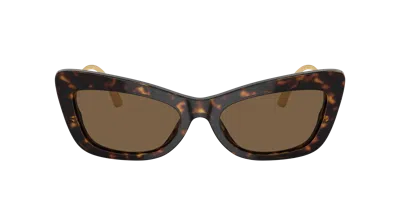 Shop Dolce & Gabbana Dolce&gabbana Woman Sunglass Dg4467b In Dark Brown