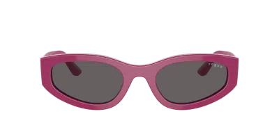 Vogue Eyewear Logo-print Oval-frame Sunglasses In Black Smoke