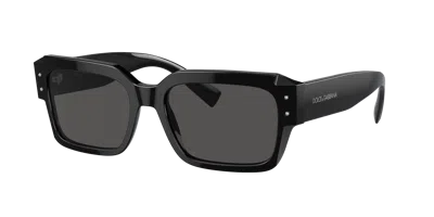 Dolce & Gabbana Sharped Rectangle-frame Sunglasses In Dark Grey