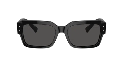 Dolce & Gabbana Sharped Rectangle-frame Sunglasses In Dark Grey