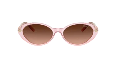 Versace Womens Pink Ve4469 Oval-frame Acetate And Metal Sunglasses In Pink Gradient Grey