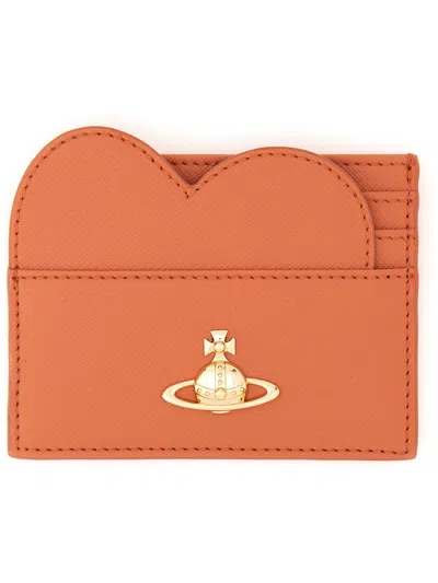 Shop Vivienne Westwood Orb Card Holder In Orange