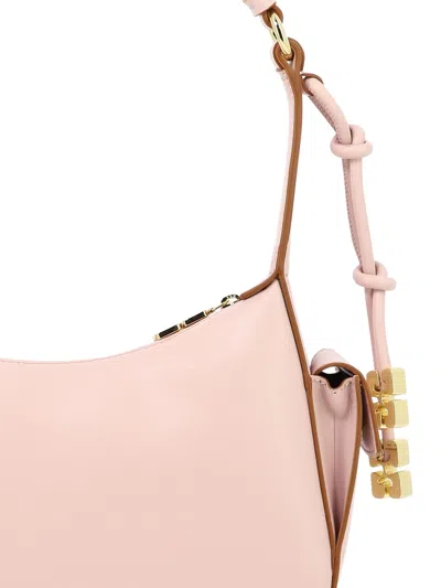 Shop Ganni "swing" Shoulder Bag In 粉色的