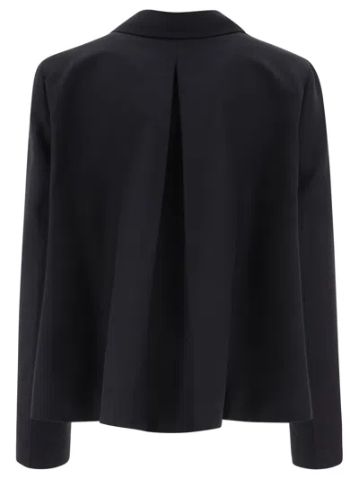 Shop Marni A Line Cady Jacket With Back Pleat In 黑色的