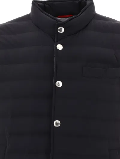Shop Brunello Cucinelli Bonded Nylon Lightweight Down Vest In Black