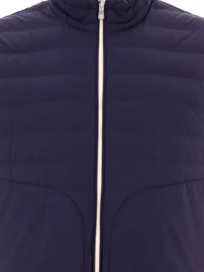 Shop Brunello Cucinelli Bonded Nylon Lightweight Down Vest In Blue