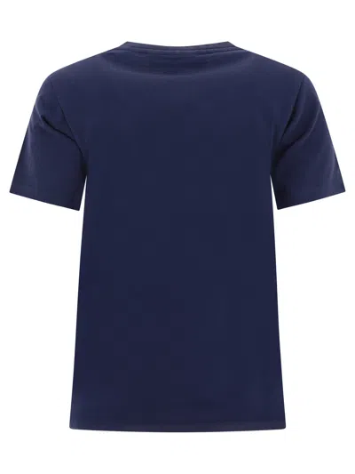 Shop Maison Kitsuné "fox Head" T Shirt In Blue