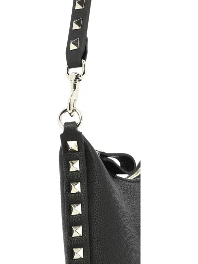 Shop Valentino Garavani "rockstud Mini" Shoulder Bag In 黑色的